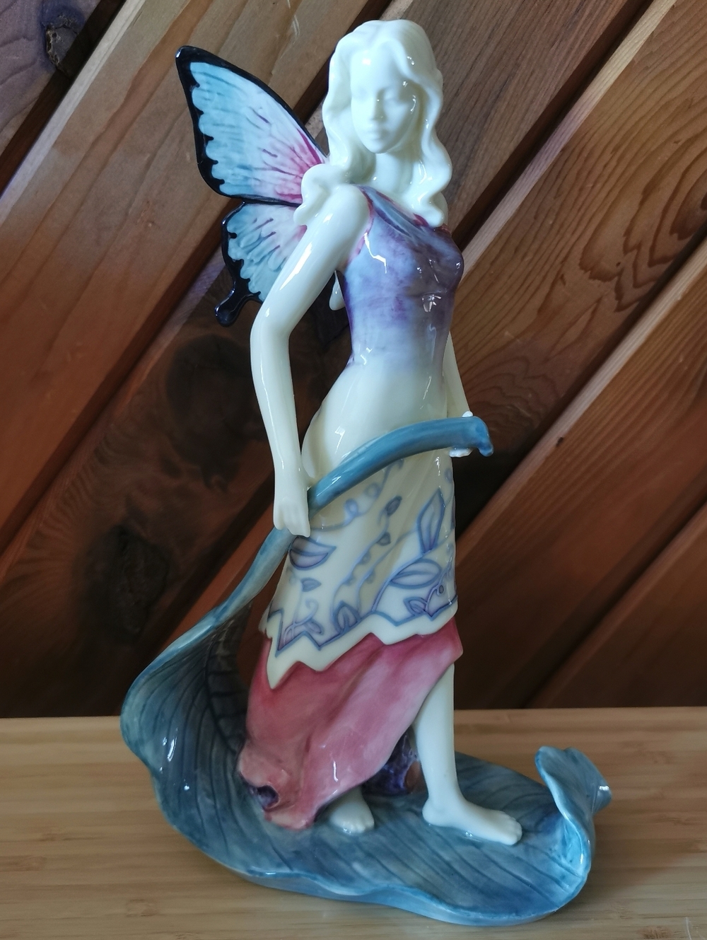 Art Nouveau Style Benaya Porcelain Fairy Figurine Butterfly Wings